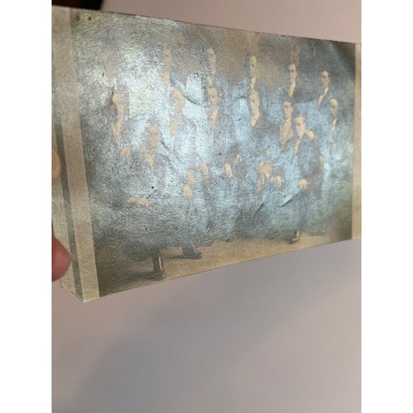 Antique 1900s Ephemera RPPC Postcard Large Group Portrait Black White Unused SEE - Picture 3 of 4